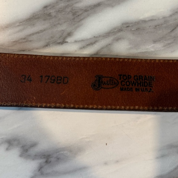 Justin Leather Western Aztec Style Belt - Picture 4 of 10